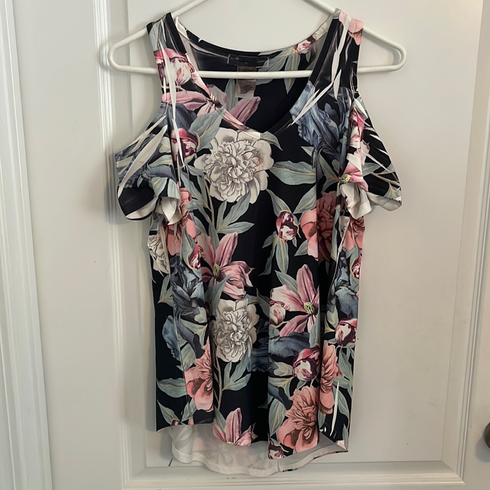 Floral Cold Shoulder Top